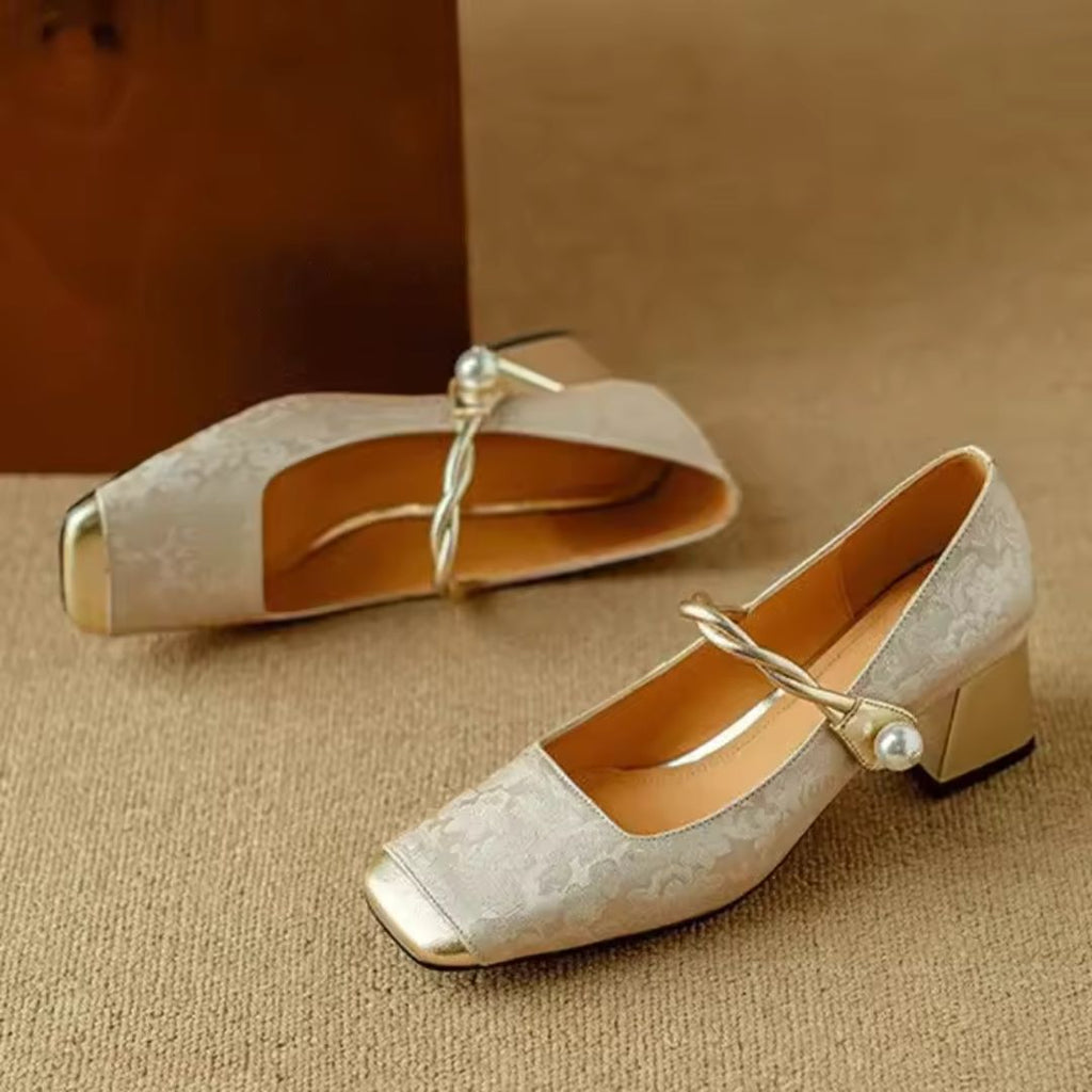 Isabella Pearl Strap Heels