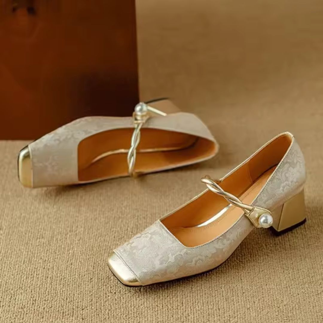 Isabella Pearl Strap Heels